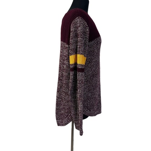 Freshman 1996 Marled Color Block Sweater Maroon L - Picture 8 of 11