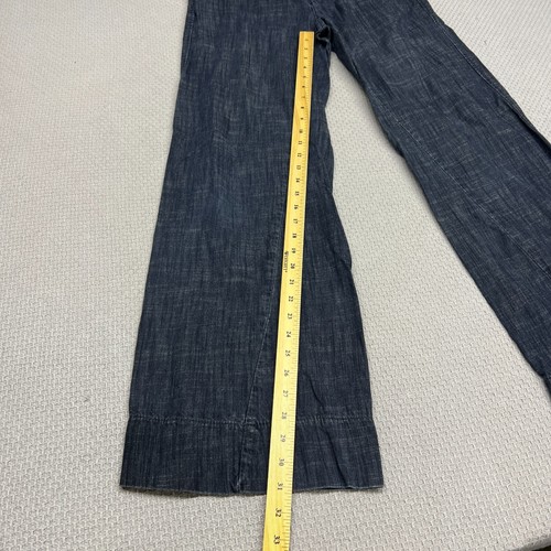 Banana Republic Hose Damen 8 blau Baumwolle Denim Chambray weites Bein Hose - Bild 9 von 9