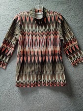 Chicos Weekends Jacket Womens Size 1 Medium/8 Southwestern Zip Front NWT