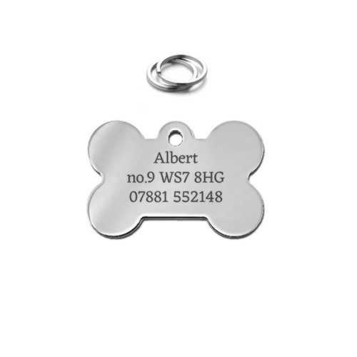Lasergravierte knochenförmige Haustier-Ausweisschilder mit Knochendruck für Hunde - Bild 3 von 3