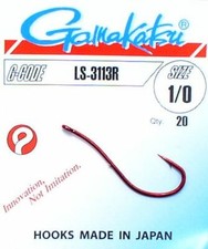 Gamakatsu Wurmhaken 3113R, rot, Gr. 2/0, 1/0,...