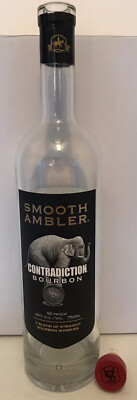 Smooth Ambler Bourbon, Contradiction - empty liquor bottle w/ cork, 750ml, USA