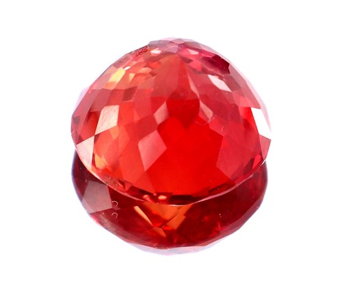 13.35 Ct Natural Certified Ceylon Orange Fire Sapphire Round Cut Loose Gemstone - Picture 5 of 5