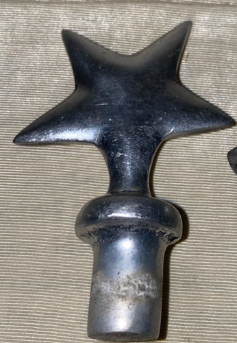 vintage antique pewter bottle topper stopper, star, pepper, 2 cherubs - Picture 3 of 24