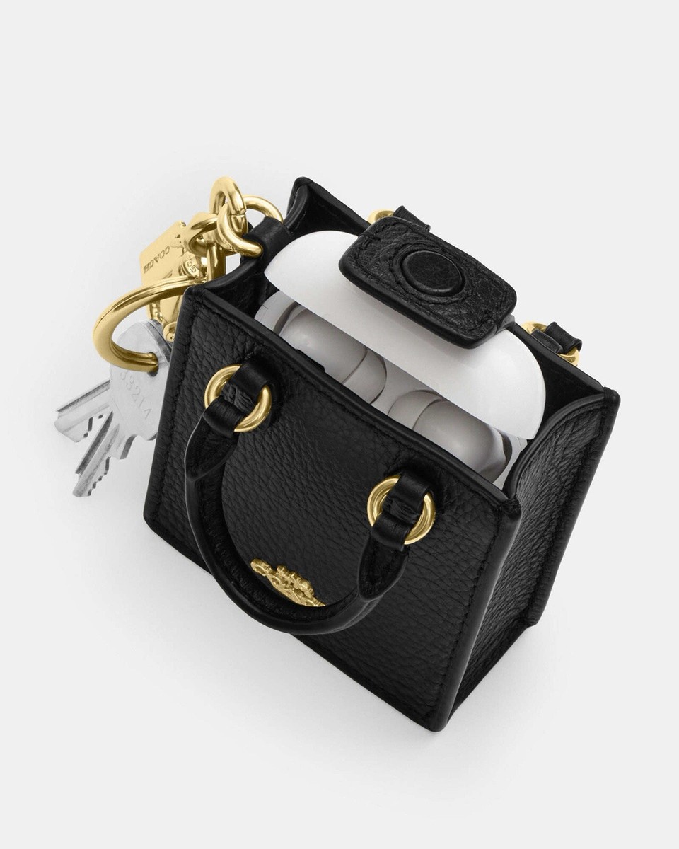 NWT Coach North South Mini Tote Bag Charm Keychain Signature CU280