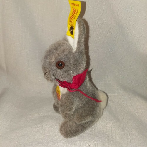 Steiff Manni Hase Bunny Rabbit 1503 15 Gray Grey 1984 1987 IDS Germany Vtg EUC  - Picture 2 of 12