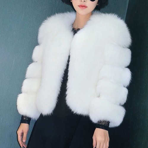 Heiß neu Damen Kunstfell Mantel Oberbekleidung Jacke kurzer Stil dick warm S-3XL - Bild 16 von 22