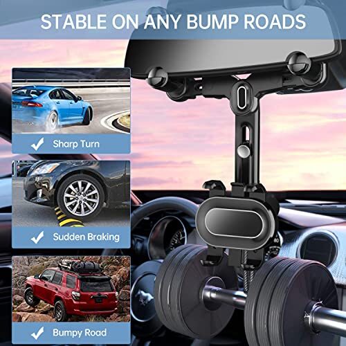 Rearview Mirror Phone Holder for Car,360°Rotatable and Retractable 22 Design - Picture 2 of 6
