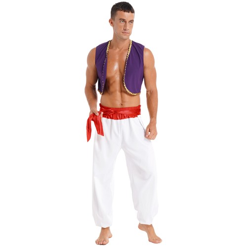 Conjunto de top corto y pantalón para hombre traje de baile príncipe traje victoriano elástico - Imagen 12 de 35
