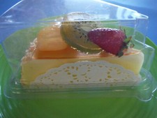 REALISTIC FAKE FOOD CHEESE CAKE SLICE WITH FRUIT DISPLAY PROP