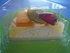 REALISTIC FAKE FOOD CHEESE CAKE SLICE WITH FRUIT DISPLAY PROP