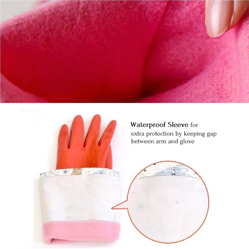 Warm Fleece-lined Multipurpose Waterproof Household Cleaning Rubber Gloves (M/L) - Picture 6 of 13