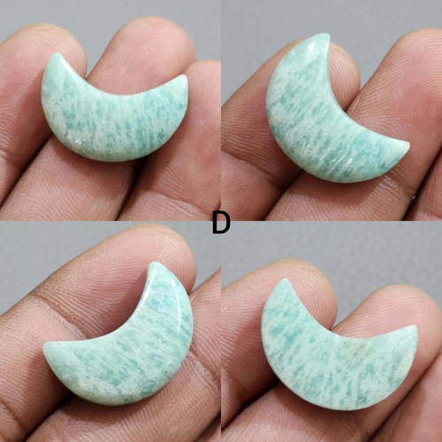 Fantástica piedra preciosa suelta cabujón en forma de luna amazonita verde para hacer joyas - Imagen 5 de 13