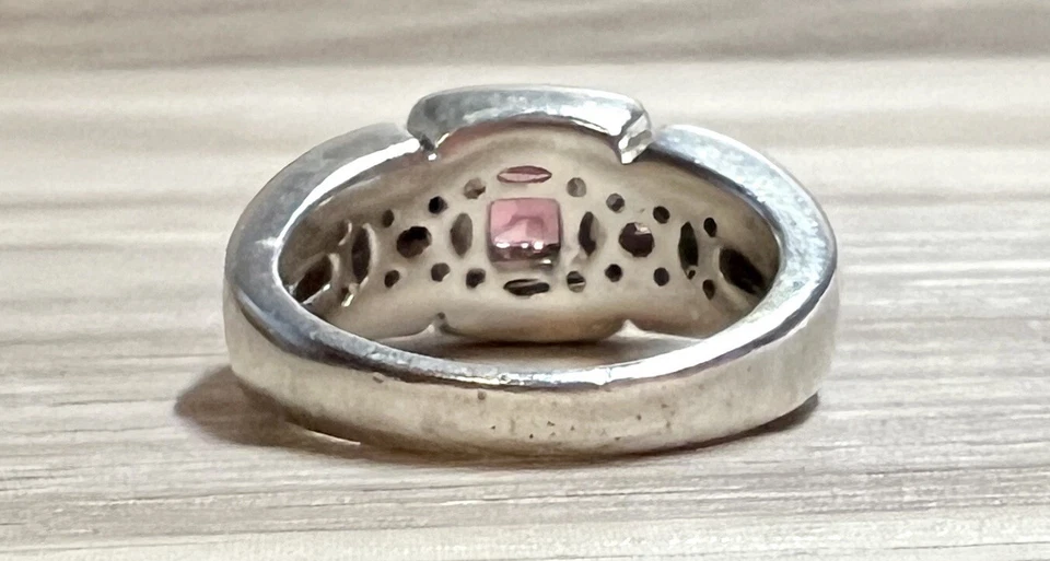 Anillo de amatista Lorenzo de diseñador vintage de plata de ley y oro de 18 quilates, talla 6,5 Foto 4 de 4