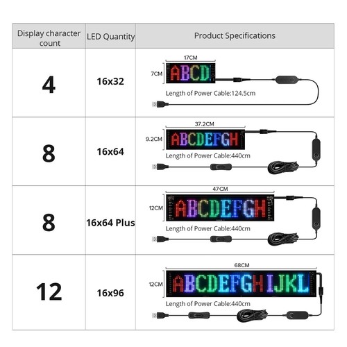 Scrollen Werbung LED Schild USB 5V Bluetooth App Steuerung Individuelles Display Licht - Bild 11 von 14