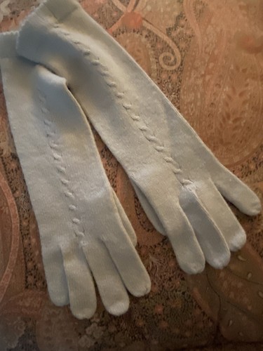 NWT Vintage Grandoe Light Gray Cashmere Gloves (one Size) - Picture 2 of 6