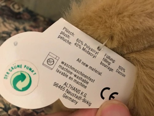 NUEVO Althans Club NEUSTADT Oso de Peluche 11" Hecho en Alemania Nuevo con Etiquetas - Imagen 6 de 10