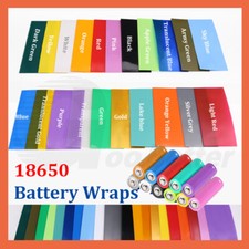 18650 Battery Wraps - Heat Shrink PVC Sleeves - 19 Colours To Choose From