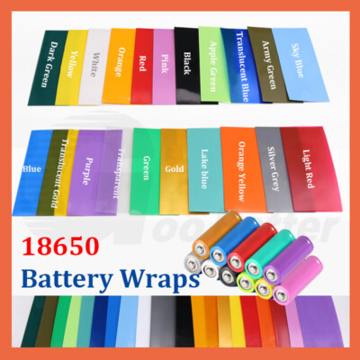 18650 Battery Wraps - Heat Shrink PVC Sleeves - 19 Colours To Choose ...