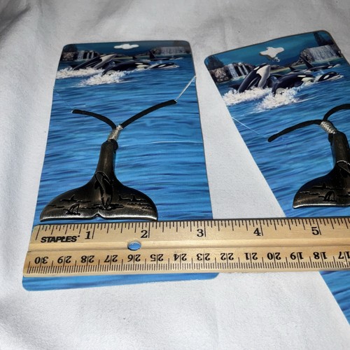 SEAWORLD WHALE TAIL NECKLACE WITH CORD Lot 0f 2 BRAND NEW - Picture 20 of 24