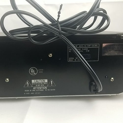 Sony CDP-CE305 5 Disc CD Changer -Tested No Remote - Picture 9 of 11