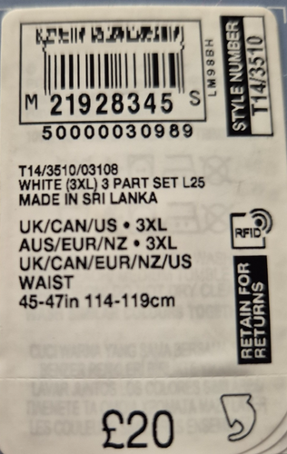 Marks & Spencer 3 Pack Woven Boxers Pure Cotton White 3XL 45-47"RRP £20 - 第 5/5 張圖片