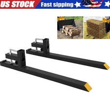 60" Pallet Forks 4000lbs Heavy Duty Bucket Tractor Forks Loader Skid Steer w/Bar