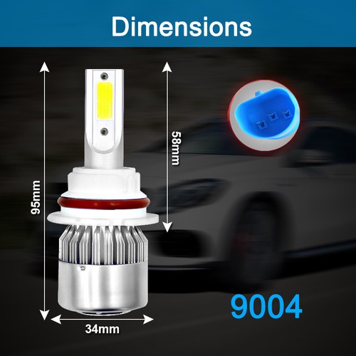 For Ford Mustang 1987-1993 LED Headlight H/L Beam 8000K Ice Blue 2X Kit - Picture 9 of 13