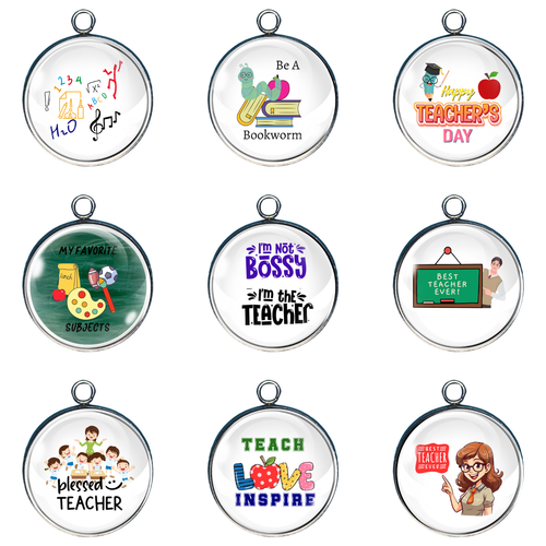 Teacher / Back to School 2 - Glass Cabochon Charms - Picture 20 of 20