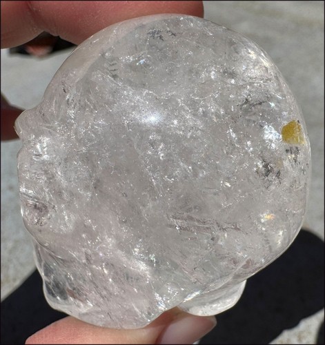 Himalayan Quartz STAR BEING Crystal Skull w/ Shimmery Rainbows, Golden Healers - Picture 11 of 21