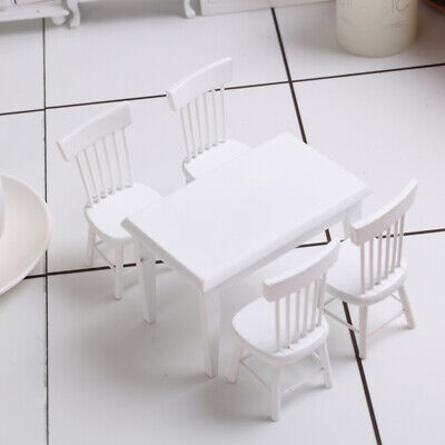 1:12 Dollhouse Miniature Furniture Wooden Dining Table with 6 Chair Model S BRPJ