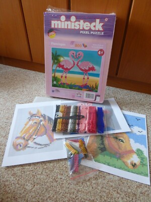 Ministeck - Flamingo, Pferd und Esel - plus Bonus-Vorlage
