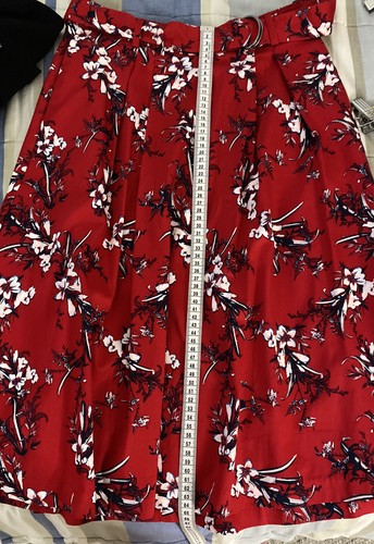 Preview womens skirt size 8 red floral flare zip cotton - Work/party - Picture 7 of 7