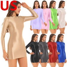 US Women's Mini Dress Hollow Out Lingerie See-Through Bodycon Fishnet Clubwear