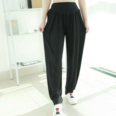 Lockere Damenhose Haremsstil elastisch hohe Taille Stretch Sport Yoga Taiji