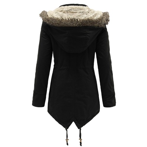 NEW LADIES WOMENS GIRLS JACKET HOODED WINTER TOP PARKER PARKA COAT PLUS SIZE - Picture 5 of 14