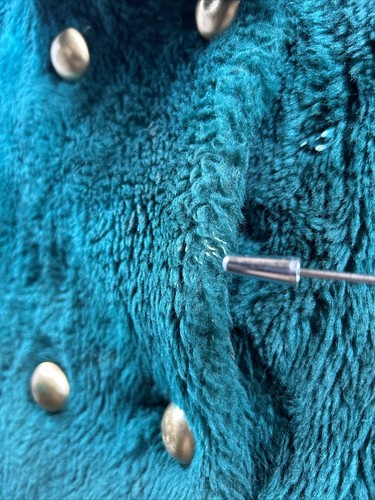 Vintage 1970s Teddy Bear by White Stag Green Faux Fur Coat Women's S - Picture 4 of 20