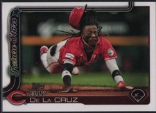 ELLY DE LA CRUZ 2025 Topps Series 1 #150 Future Stars Pink Foil over name