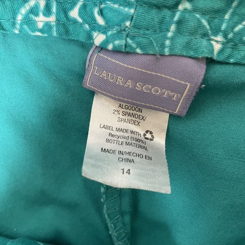 Laura Scott Womens Size 14 Skort Built in Shorts Skirt Pockets Teal A Line Mini - Picture 10 of 11