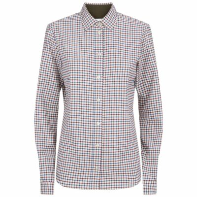 Navy Check Le Chameau Women/'s Stanway Brushed Cotton Shirt