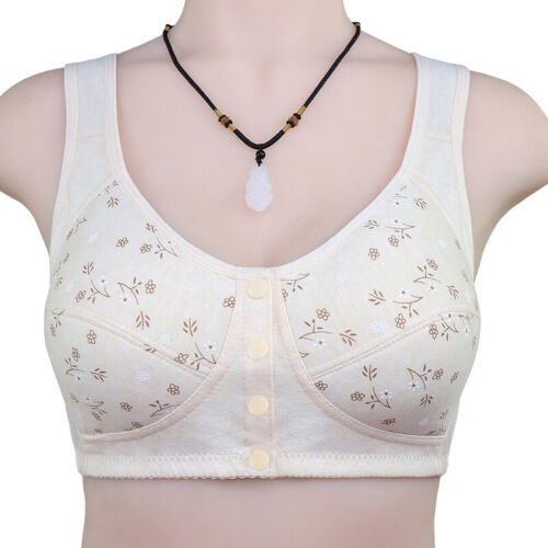 Damen BH mit Frontverschluss Baumwolle Lycra ohne Bügel ungepolstert weich Stretch BHs - Bild 10 von 17