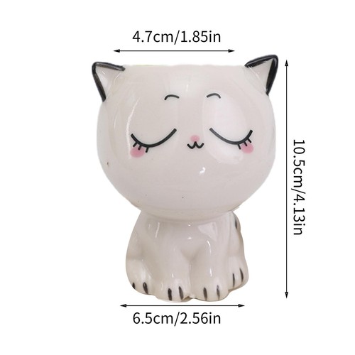 1pc Cat Succulent Planter Pot Decorative Porcelain Animal Flower Pots - Picture 8 of 16