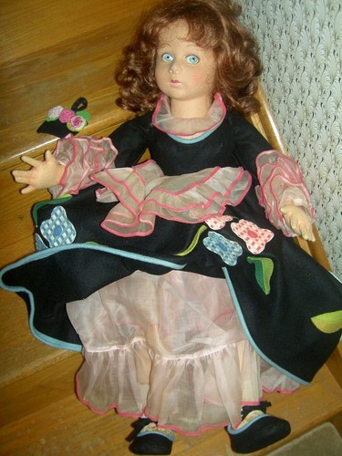 Antique 1930, tagged LENCI miniature felt doll, series 300/15 jointed legs AS IS - Picture 12 of 24