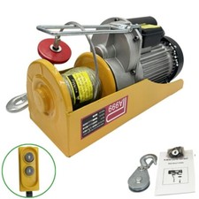 220V 1800W Steel Wire Rope Hoist Wire Rope Winch Electric Steel Wire Hoist2000lb