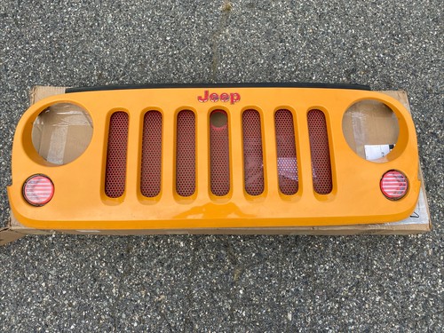 2007-2018 Jeep Wrangler JK Satin Black Front Grille w/ Jeep Logo Mopar OEM - Picture 6 of 12
