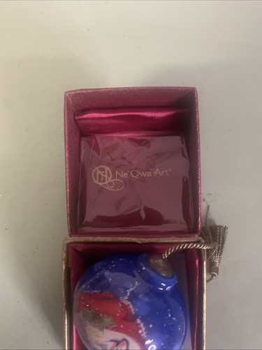 Ne'Qwa Art BLUE Cats Sleeping Paul Brent Hand Painted Glass Ornament - Picture 4 of 5