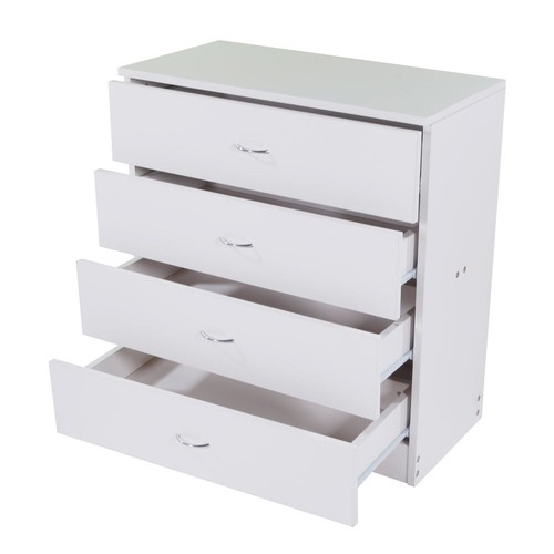 MDF Wood Simple 4-Drawer Dresser White - Picture 16 of 24