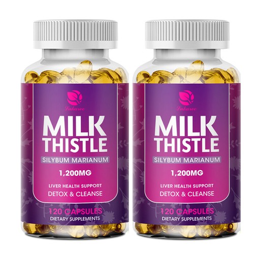 120pcs Milk Thistle (Silymarin) 1200MG Dandelion Root Capsules Liver Health Caps - Picture 10 of 14