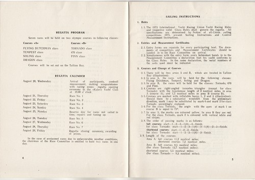 Segelmeisterschaft der XXVII Baltic Regatta 1975 in Tallinn offizielles PROGRAMM - Bild 4 von 7
