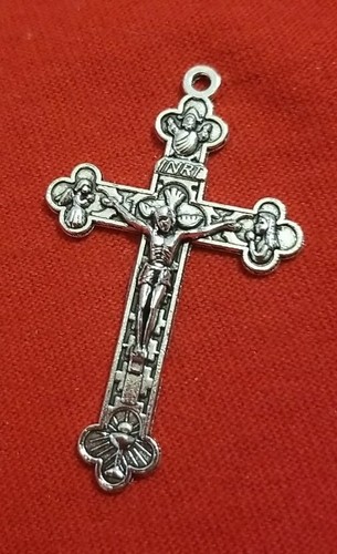 CHRISTIAN CATHOLIC 30 PCS CROSS & ROSARY Center silver PLATED - Picture 4 of 11